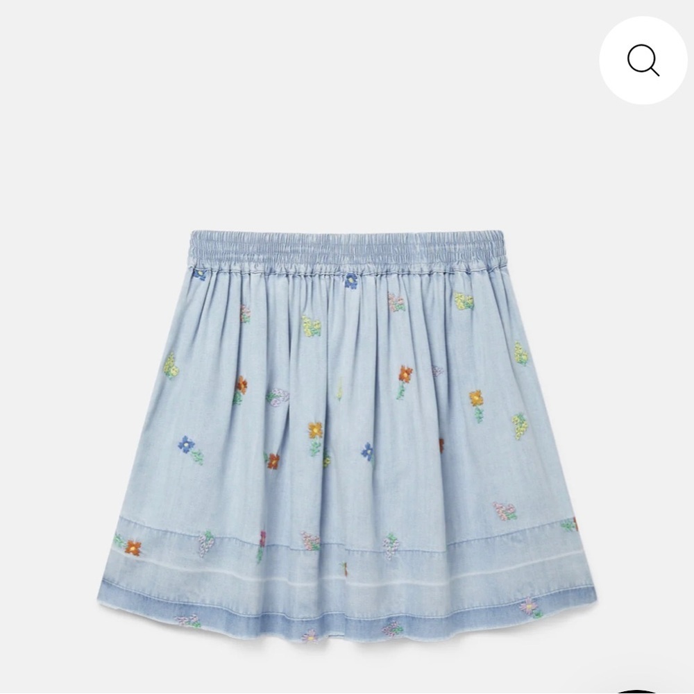 Stella McCartney Kids Light Blue Floral Skirt